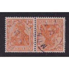 ALEMANIA 1921 ESTAMPILLAS SE-TENANT ZUSAMMENDRUCKE USADO QUE SON MUCHO MAS RAROS MI. K1 10 €